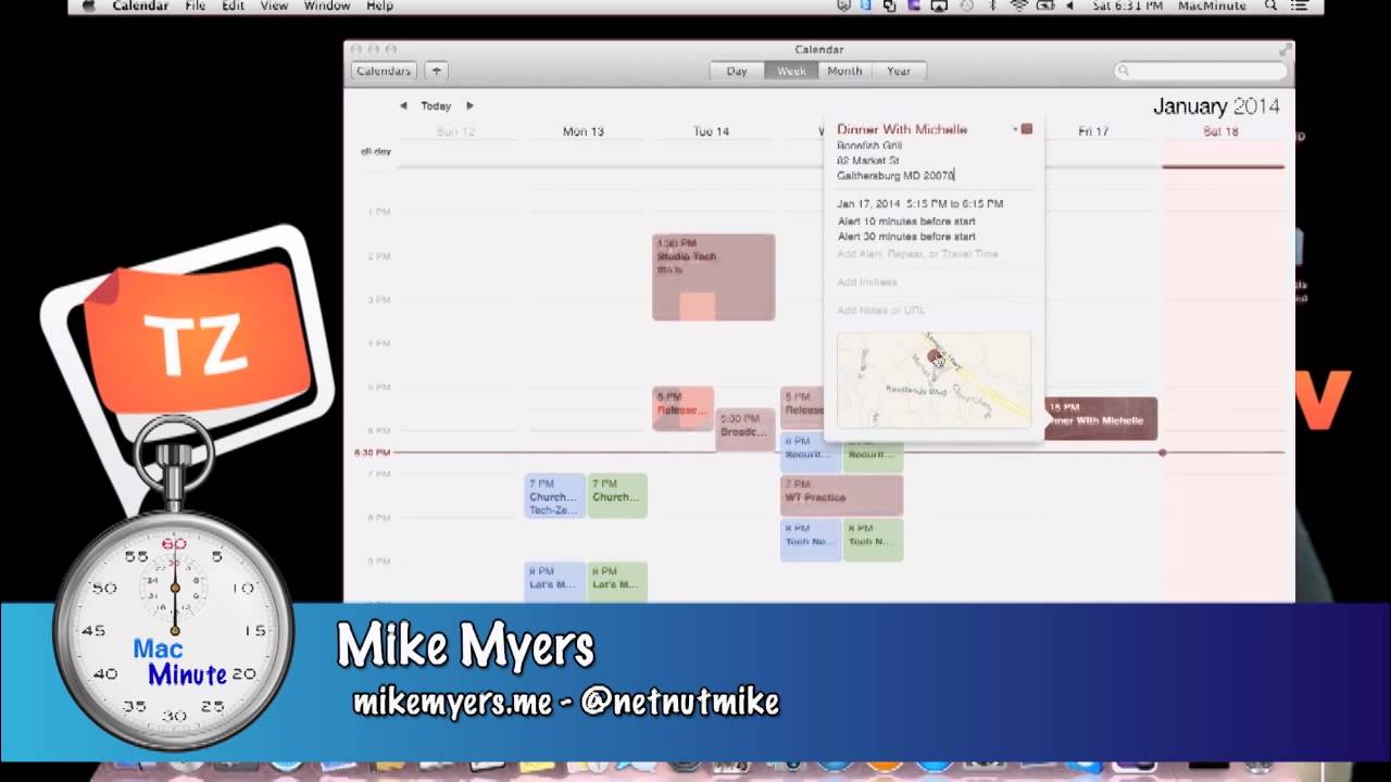 Thumbnail for New Calendar Features in Mavericks - Mac Minute - Episode 47 - Tech-Zen.tv - Alixa.tv