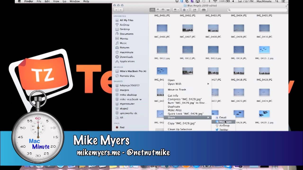 Thumbnail for Social Sharing From The Finder - Mac Minute - Episode 57 - Tech-Zen.tv - Alixa.tv